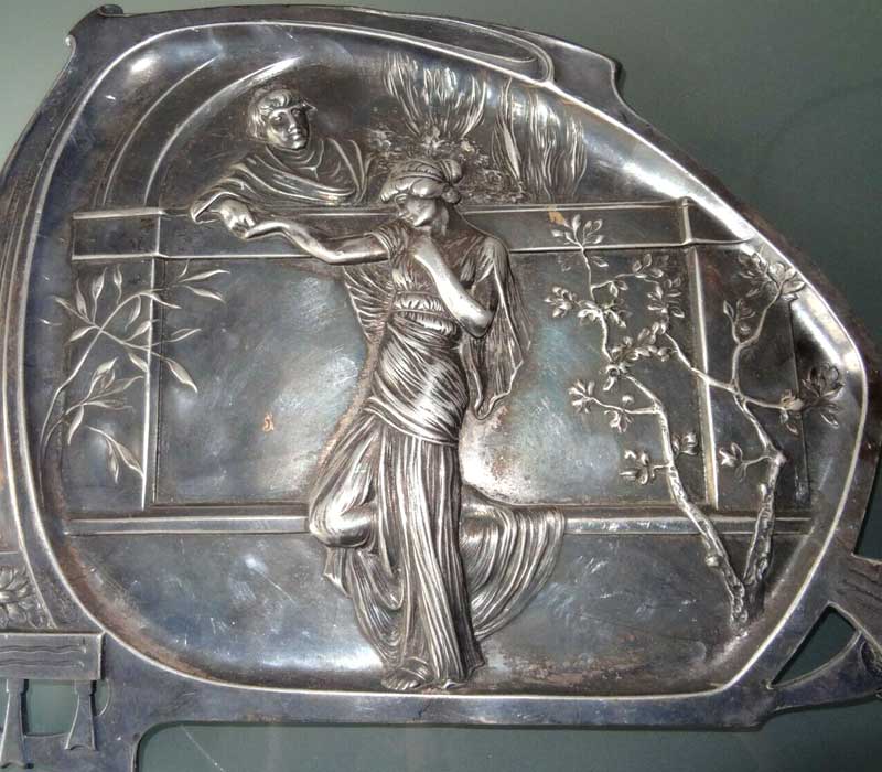 plat ancien art nouveau femme homme