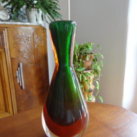 Murano ancien vase multicouches sommerso dans le style de flavio poli