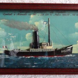 Diorama ancien de bateau à vapeur